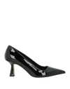Aeyde Woman Pumps Black Size 8 Leather In Black
