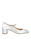 Aeyde 45mm Aline Laminated Leather Pumps In Silver