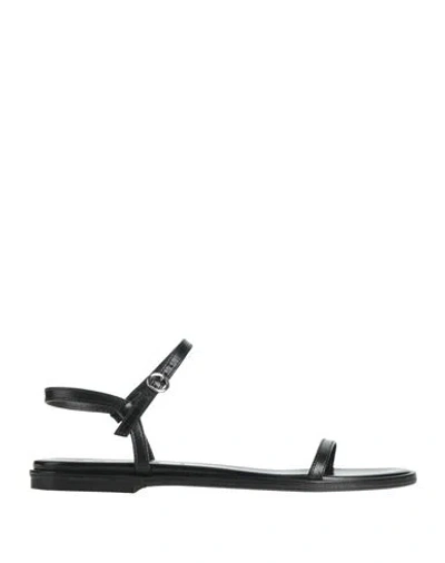 Aeyde Nettie Leather Ankle-strap Sandals In Black