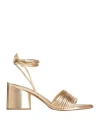 Aeyde Woman Sandals Gold Size 5.5 Soft Leather