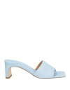 Aeyde Woman Sandals Sky Blue Size 8 Leather