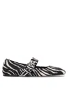 Aeyde Aeydē Zebra Print Ballerinas In Gray