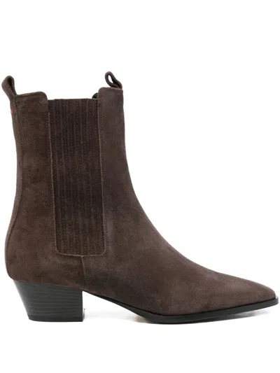 Aeyde "agata" Cow Suede Ankle Boots In Neutral