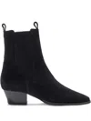 Aeyde Pointed Toe Ankle Boots With Elastic Side Panels In Black