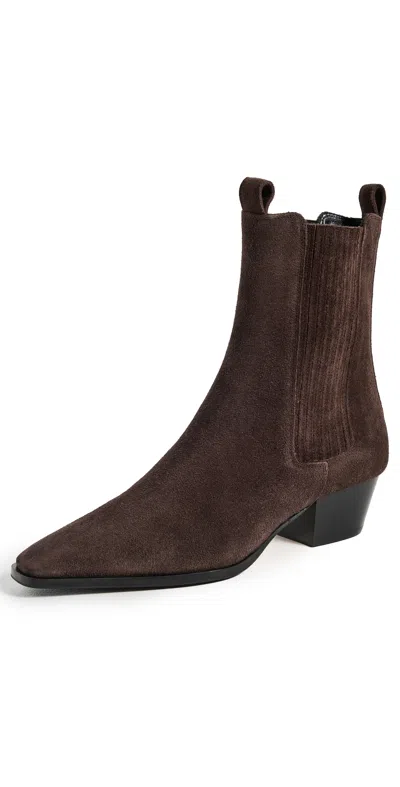 AEYDE AGATA COW SUEDE LEATHER MOKA BOOTS MOKA