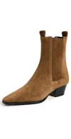 Aeyde Agata Cow Suede Leather Tobacco Boots Tobacco In Brown