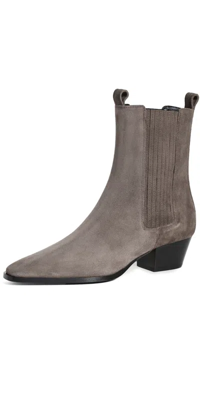Aeyde Agata Suede Ankle Boots Taupe In Multi