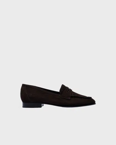 Aeyde Aldous Kid Suede Leather Moka Mörk In Dark Brown