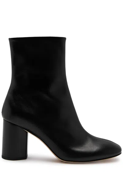 Aeyde Alena 75 Leather Ankle Boot In Black