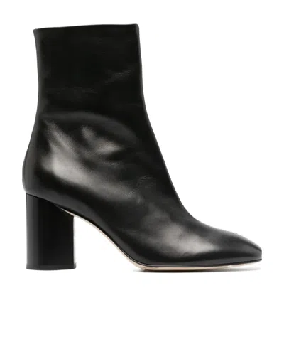 Aeyde Bottines Noires Alena En Cuir In Black