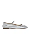 Aeyde Aline Babies Metallic Ballerina Shoes In Gray