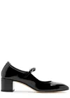 Aeyde Black Aline Leather Mary-jane Heels In Black