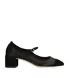 Aeyde Aline Velvet Mary Jane Pumps In Black