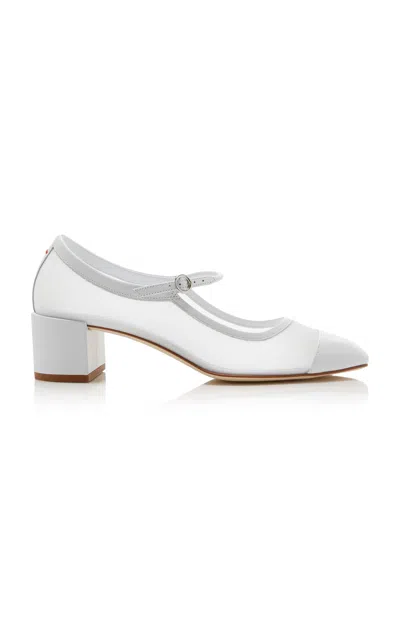 Aeyde Aline Mesh Mary Jane Pumps In White