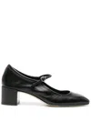 Aeyde Black Aline Leather Mary-jane Heels In Black