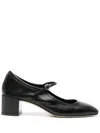 Aeyde Black Aline Leather Mary-jane Heels