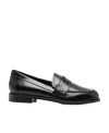 Aeyde Oscar Penny-slot Loafers In Black Brushed Leather In Black
