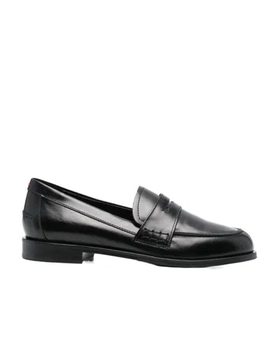 Aeyde Almond-toe Leather Loafers In Black