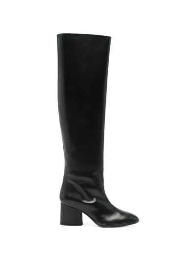 Aeyde Almut Block-heel Leather Boots In Black