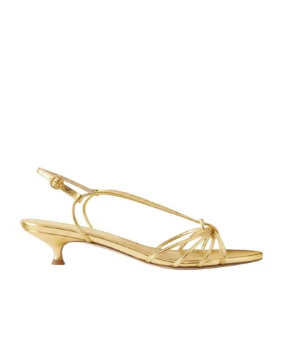 AEYDE AMARA METALLIC-EFFECT SANDALS