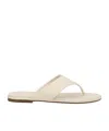 Aeyde Leather Flat Thong Sandal Open Toe In Neutral