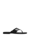 Aeyde Minimalist Wide Strap Toe Post Sandals In Black