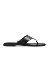 Aeyde Minimalist Wide Strap Toe Post Sandals In Black