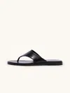 Aeyde Minimalist Wide Strap Toe Post Sandals In Black