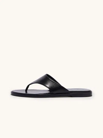 Aeyde Minimalist Wide Strap Toe Post Sandals In Black