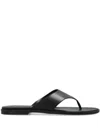 Aeyde Minimalist Wide Strap Toe Post Sandals In Black