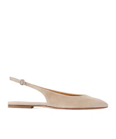 Aeyde Amelia Suede Slingback Ballet Flats In Neutral