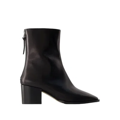 Aeyde Amina 60mm Leather Boots In Black