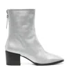 Aeyde Amina Patent Leather Ankle Boots In Silver