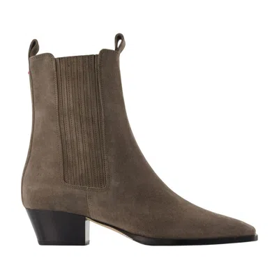 Aeyde Agata Square-toe Ankle Boots In Brown