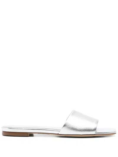 Aeyde Anna Laminated Nappa Leather Silver Shoes