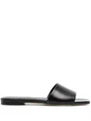 Aeyde 10mm Anna Leather Slide Flats In Black