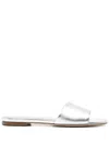 Aeyde Anna Slides In Silver