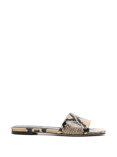 Aeyde Anna Snakeskin Sandals In Animal Print