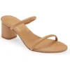 Aeyde Anni Low-block-heel Sandals In Hazelnut