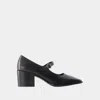Aeyde Aeydē Anya Heels - Leather - Black In Black