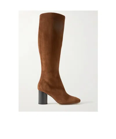 Aeyde Ariana Leather Knee Boots In Brown