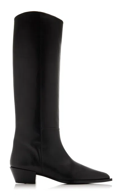 Aeyde Arla Leather Knee Boots In Black