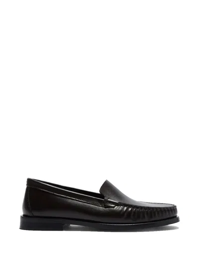Aeyde Arthur Stitched Loafers In Black