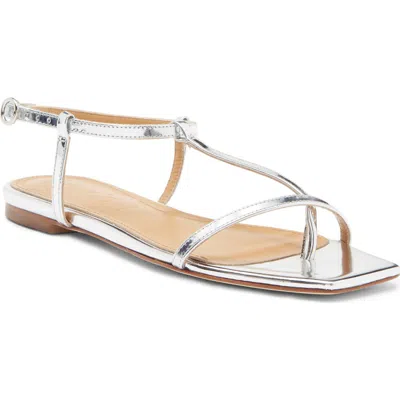 Aeyde Artis Ankle Strap Sandal In Silver