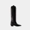 Aeyde 50mm Pointed-toe Knee Boots In Black