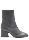 Aeyde 55mm Ayla Leather Block-heel Boots In Gray