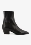 Aeyde Baba 40 Leather Ankle Boots In Black