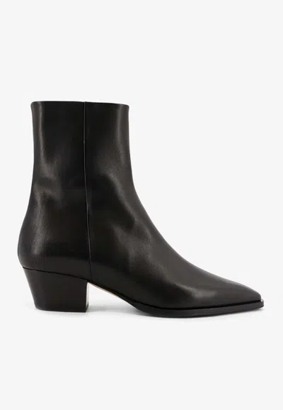 Aeyde Baba 40 Leather Ankle Boots In Black