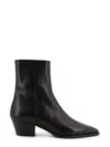 Aeyde Hedvig Pointed-toe Leather Ankle Boots In Black