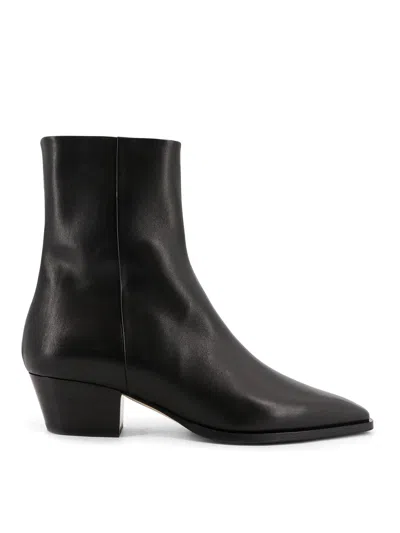 Aeyde Baba Leather Boots In Black